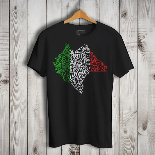 Chiapas Mexico Patriotic Mexican Short Sleeve T-Shirt- Playera Patriota De Mexico Casual Cotton Hoodie, Sweatshirt