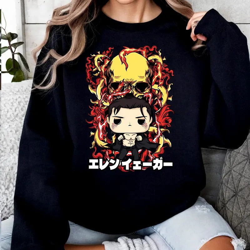 Chibi Eren Yeager T-Shirt, Sweatshirt, Hoodie | InkThreadWorks.com