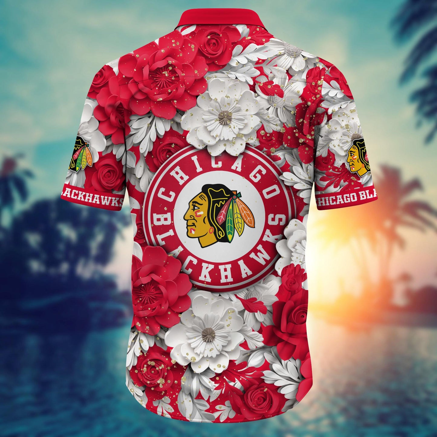 Chicago Blackhawks Floral Hawaiian Shirt 523645