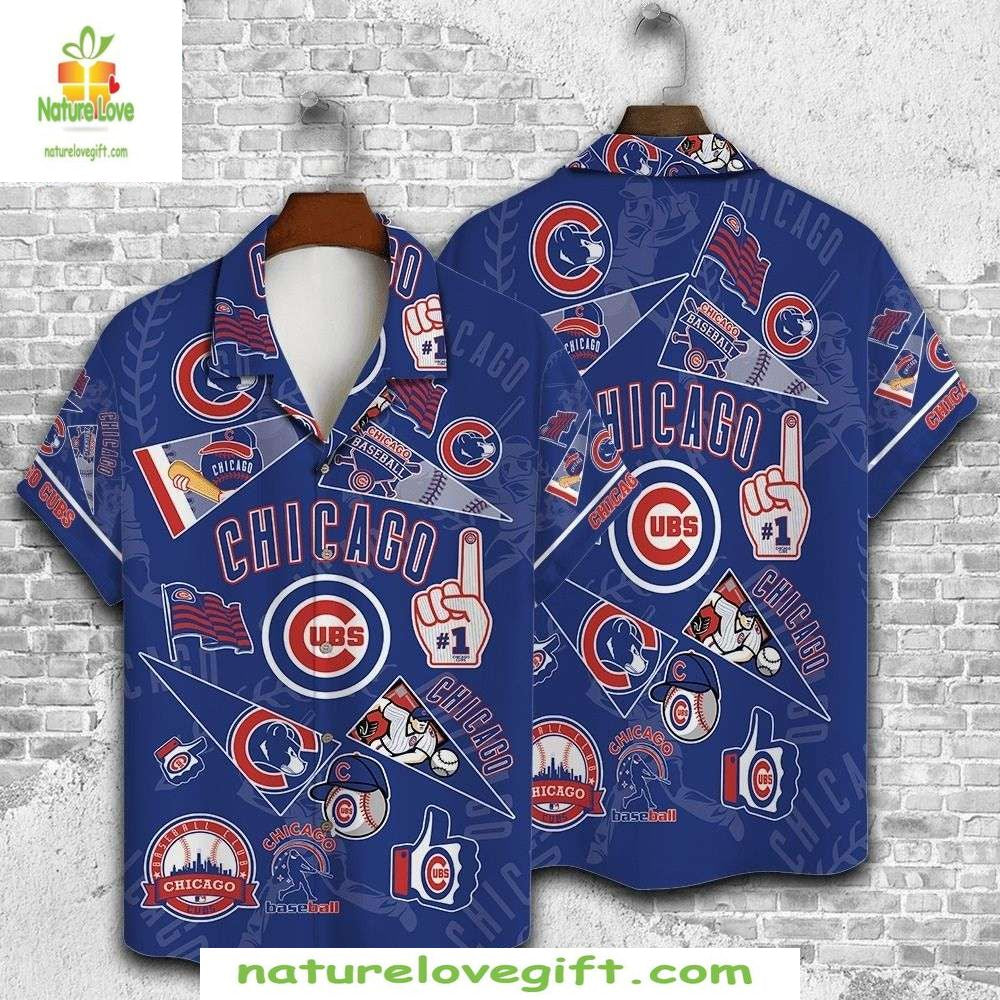 Chicago Cubs MLB Hawaiian Shirt Champions Spirit Baseball Apparel