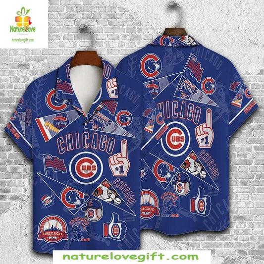 Chicago Cubs MLB Hawaiian Shirt Champions Spirit Baseball Apparel