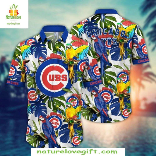 Chicago Cubs MLB Hawaiian Shirt Tropical Bird Baseball Apparel 3HRB48EB