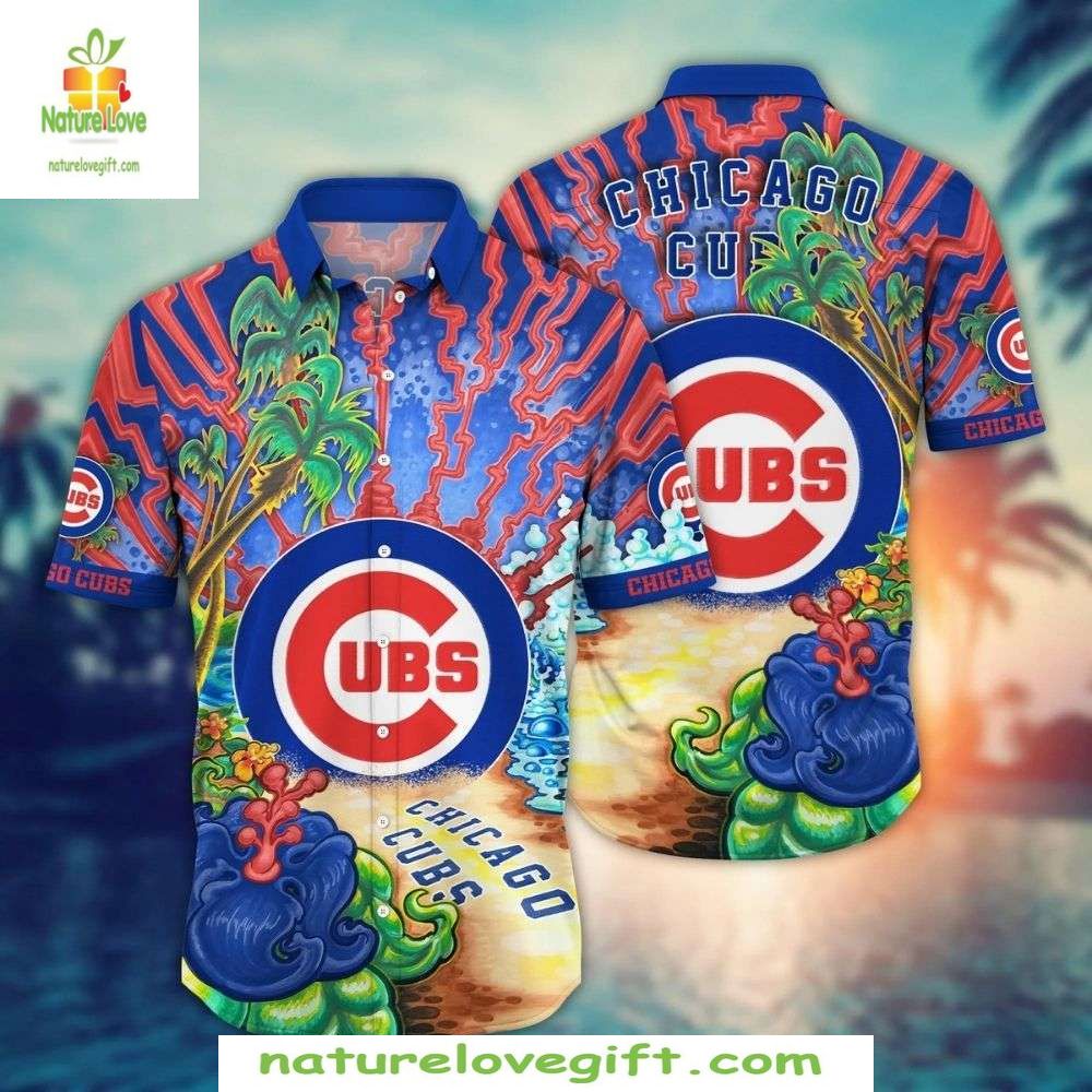 Chicago Cubs Hawaiian Shirt Retro Wave Psychedelic Baseball Apparel