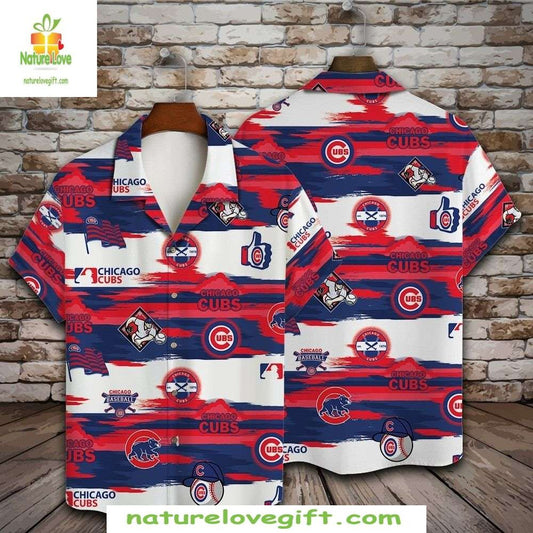Chicago Cubs MLB Hawaiian Shirt Stylish Baseball Apparel Splatter Design