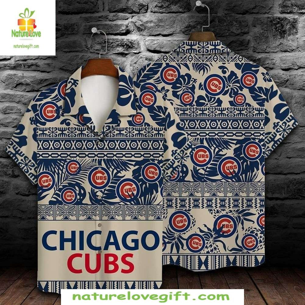 Chicago Cubs Hawaiian Shirt African Pattern Stylish Baseball Apparel