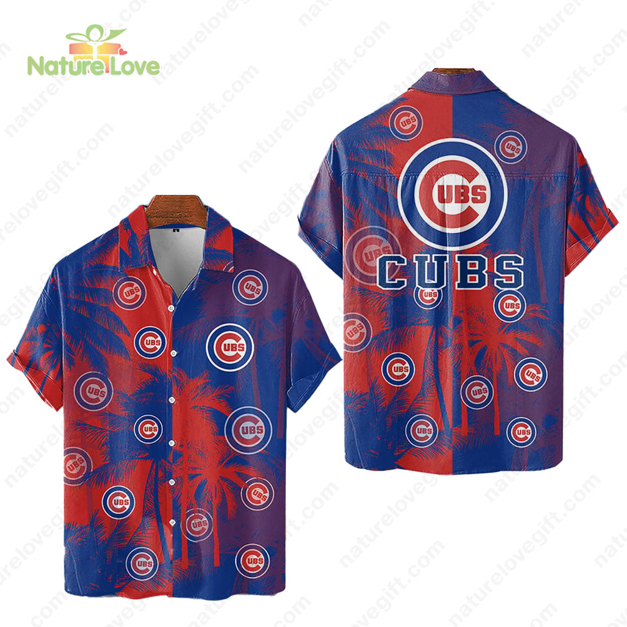 Chicago Cubs Tropical Palm Trees MLB Hawaiian Shirt