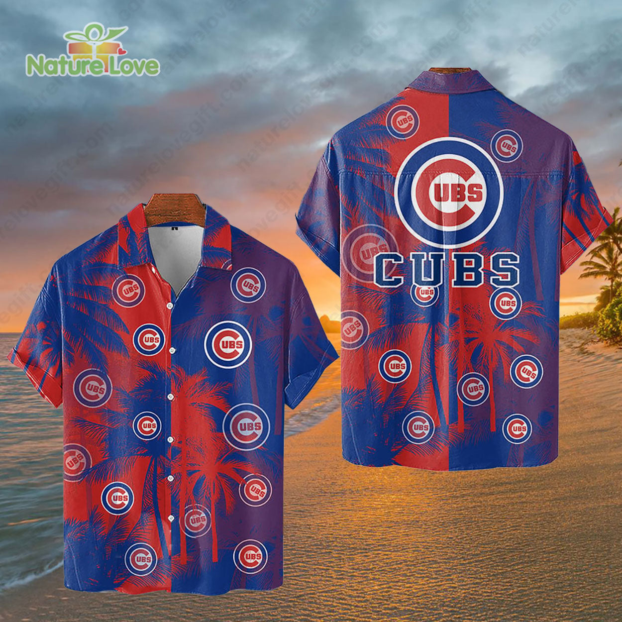 Chicago Cubs Tropical Palm Trees MLB Hawaiian Shirt