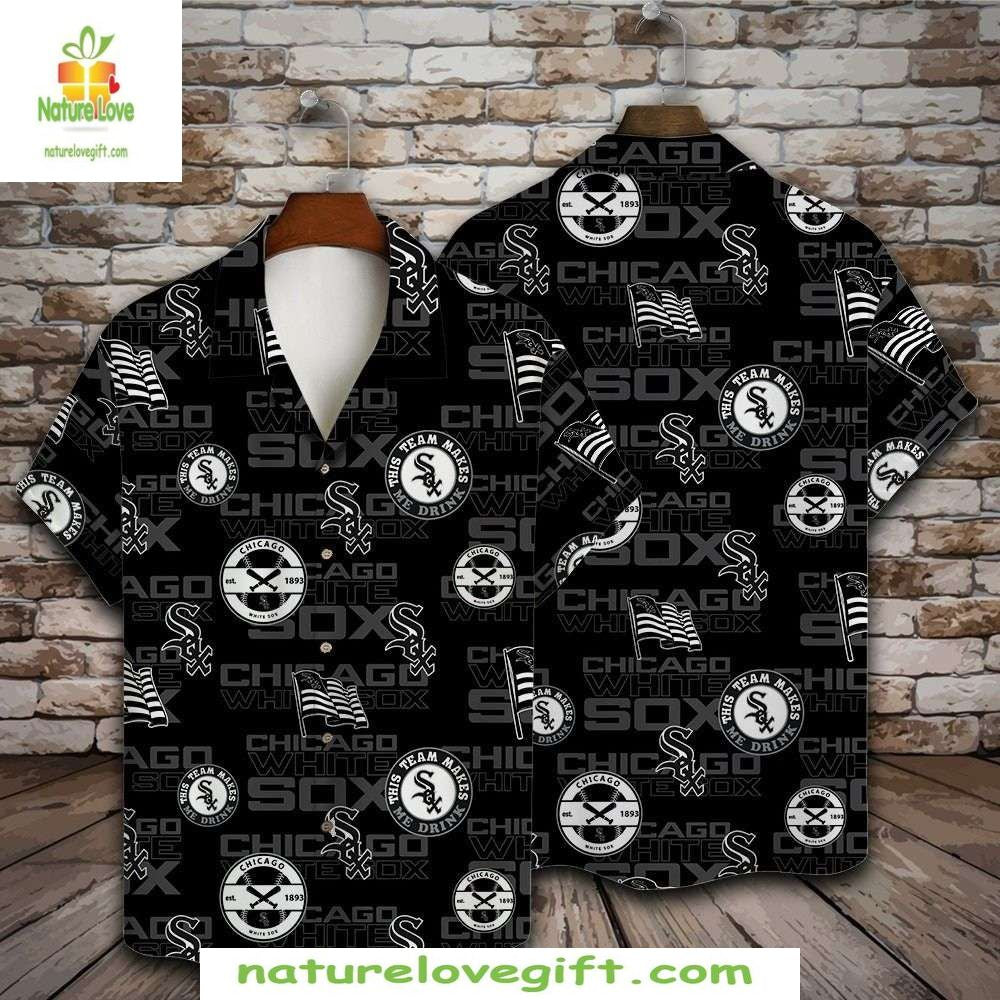 Chicago White Sox Hawaiian Shirt Vintage Logos Baseball Icons MLB Apparel