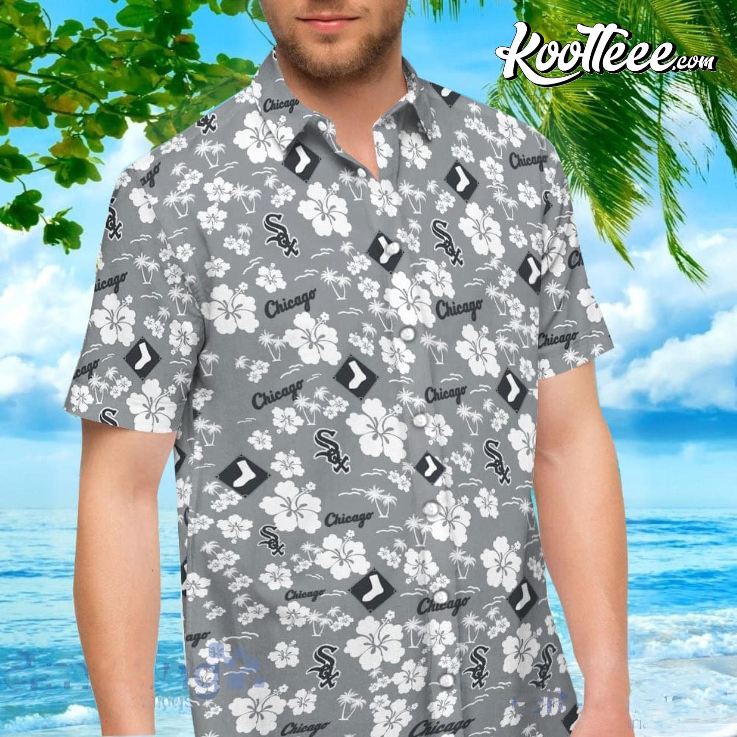 Chicago White Sox Baseball Hibiscus Flower Aloha Hawaiian Shirt