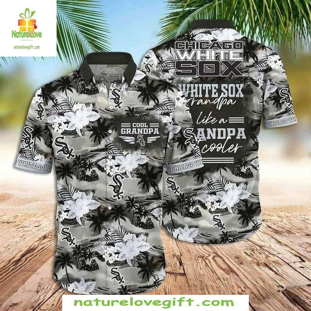 MLB Chicago White Sox Grandpa Tropical Hawaiian Shirt Baseball Apparel