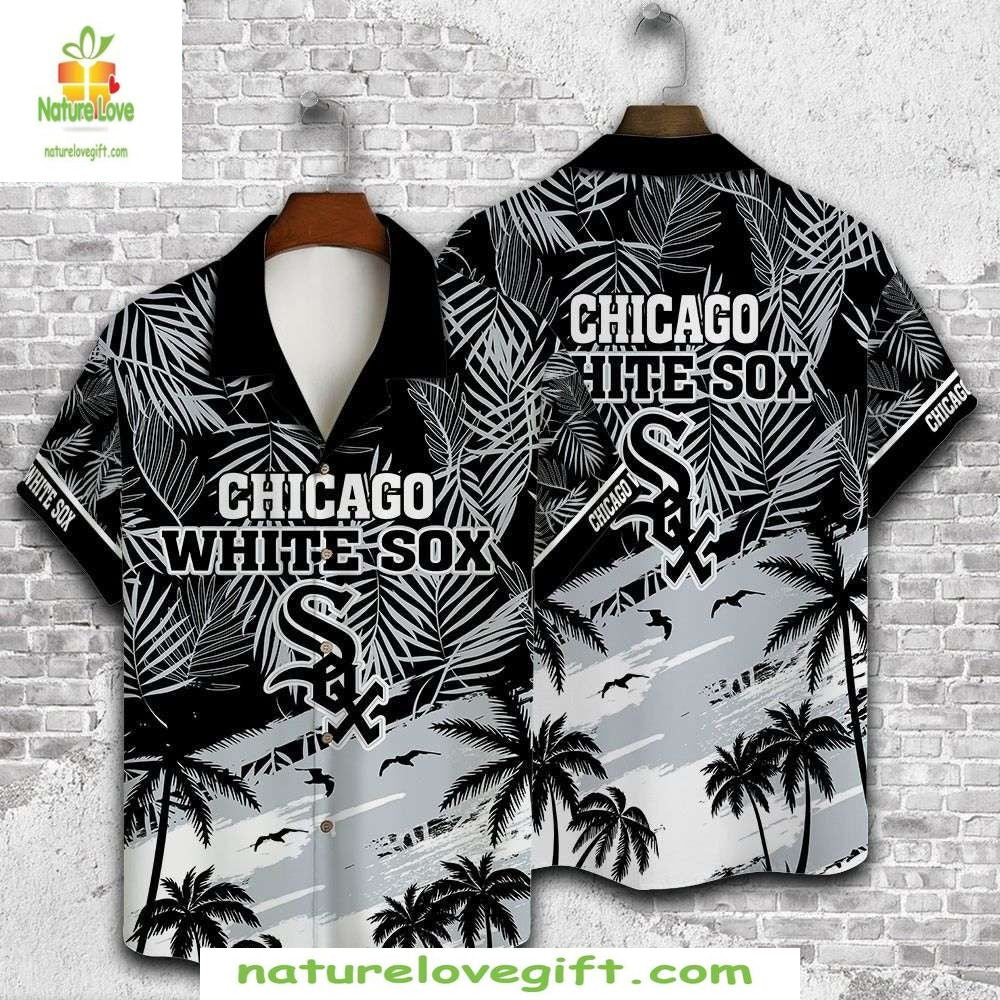 Chicago White Sox Hawaiian Shirt Tropical Palm Seagull MLB Baseball Apparel