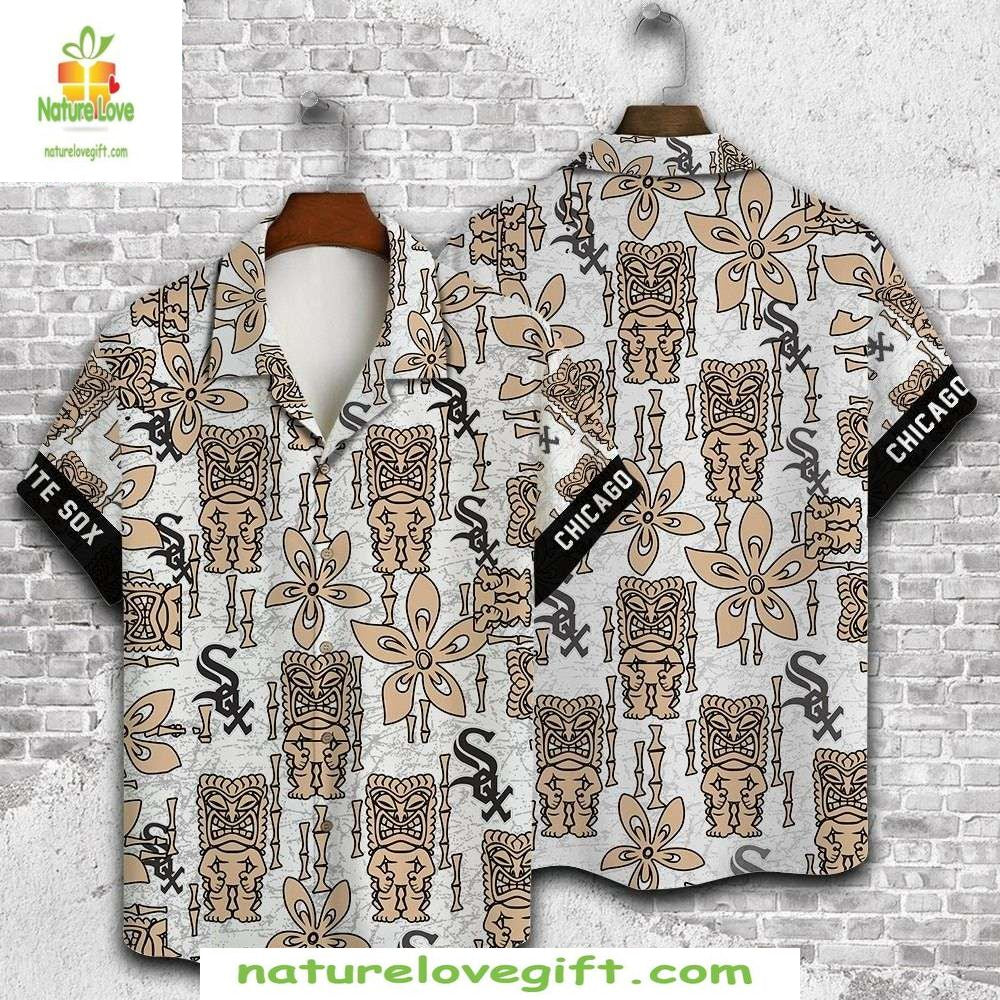 Chicago White Sox Hawaiian Shirt Tribal Beige MLB Baseball Apparel