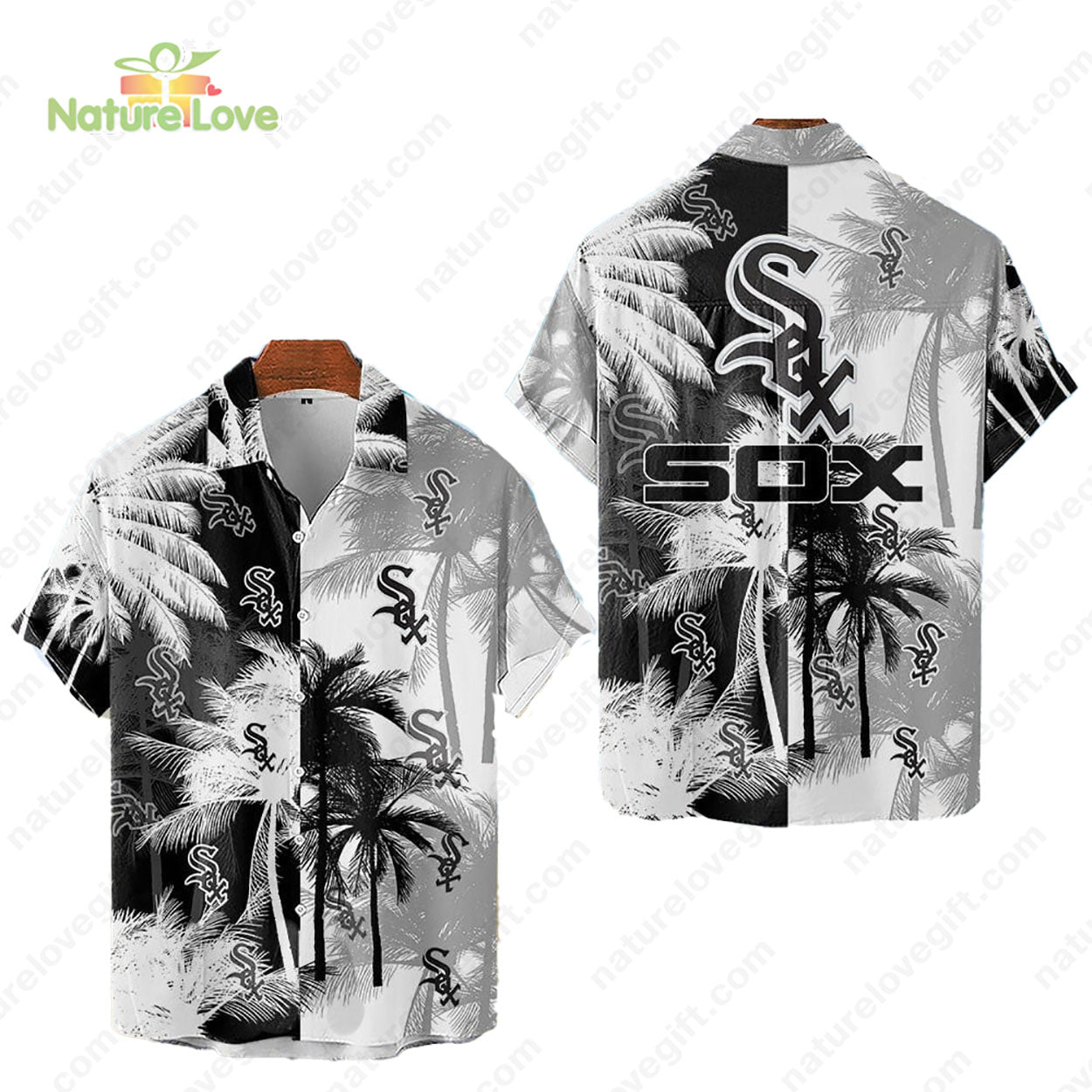 Chicago White Sox Tropical Palm Trees MLB Hawaiian Shirt