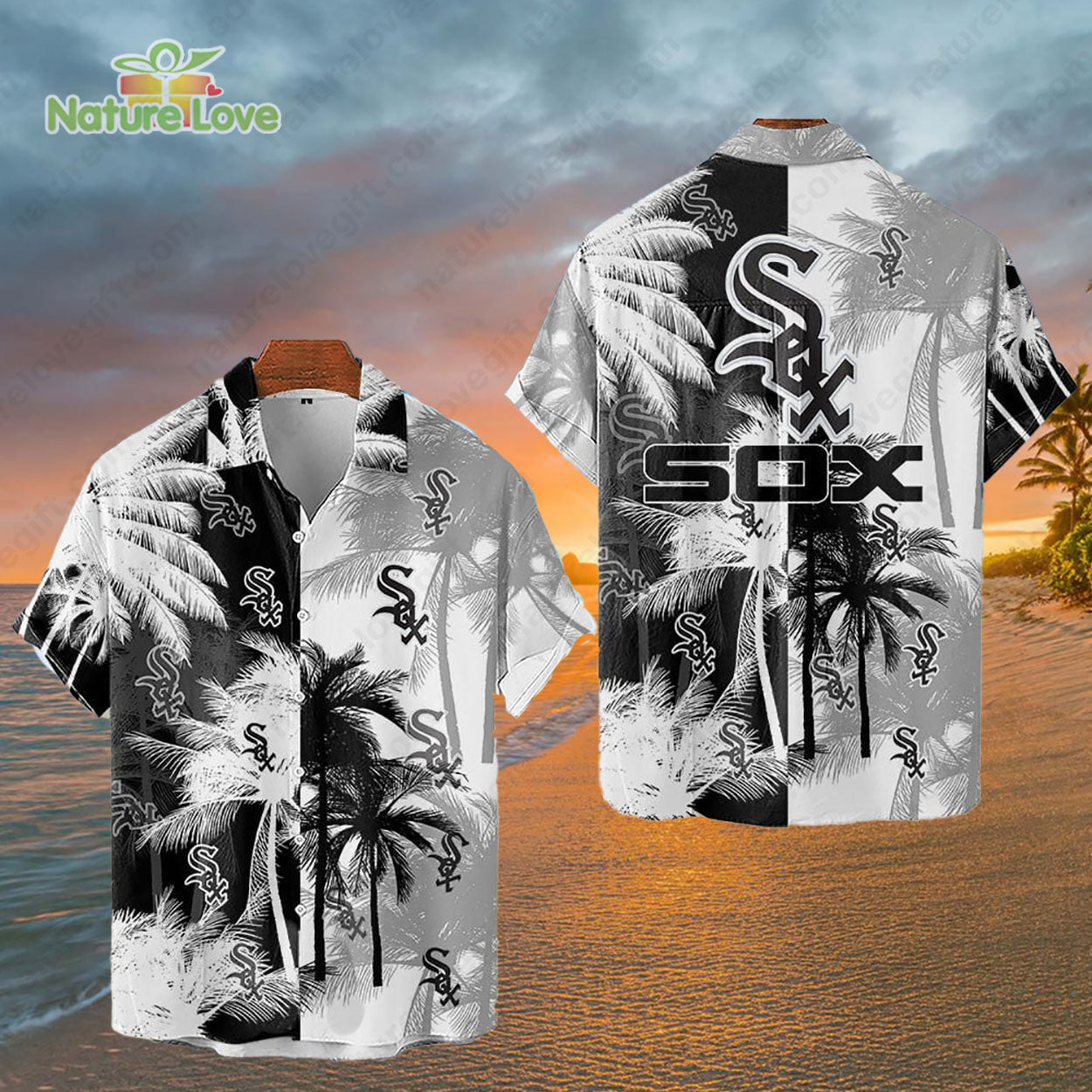 Chicago White Sox Tropical Palm Trees MLB Hawaiian Shirt