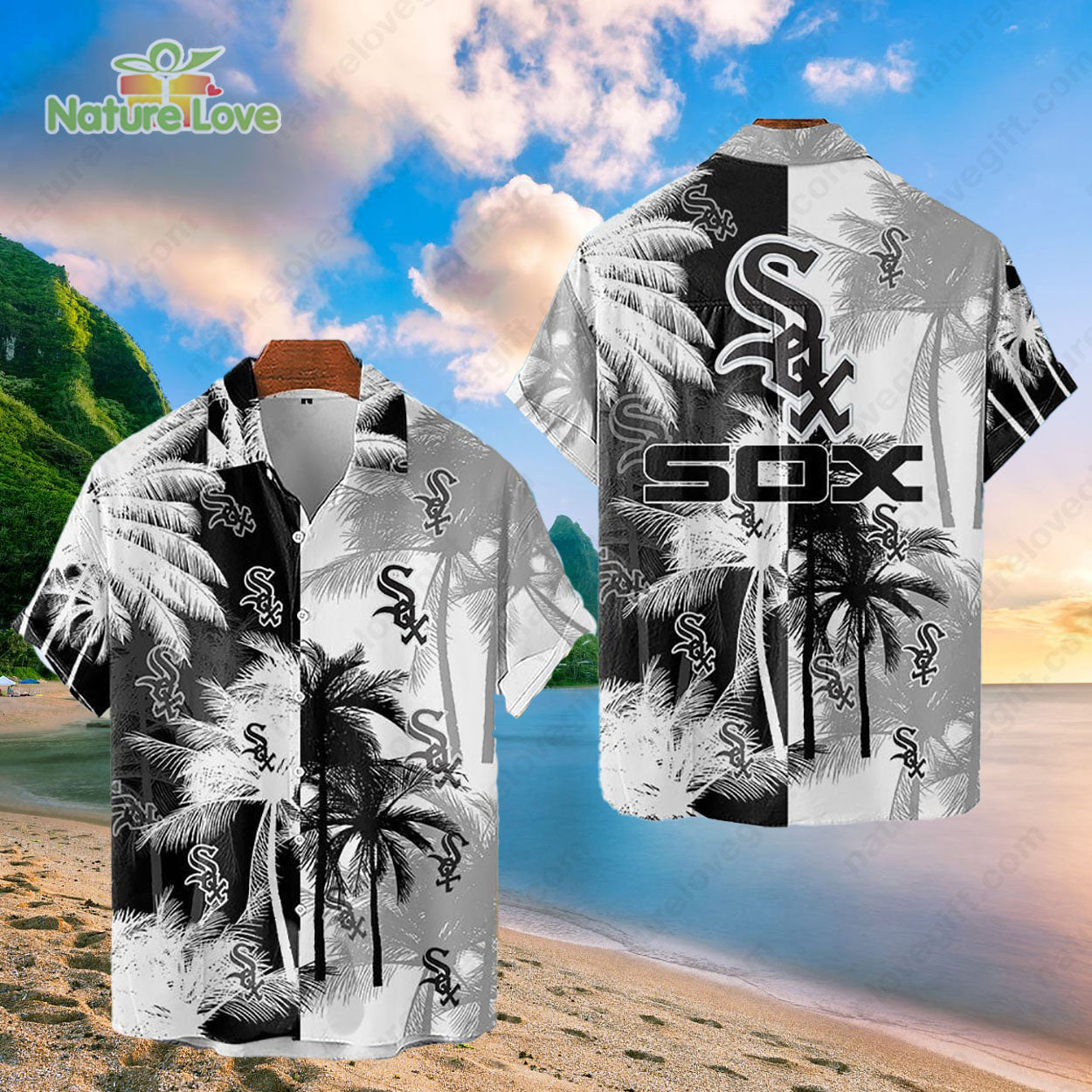 Chicago White Sox Tropical Palm Trees MLB Hawaiian Shirt