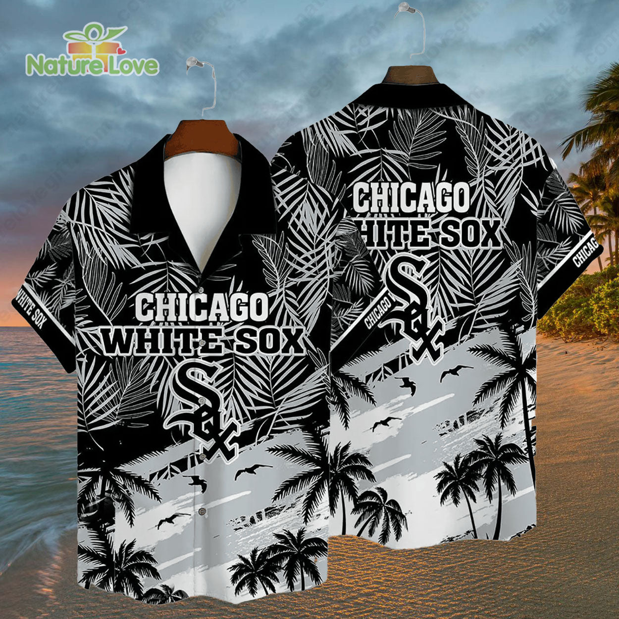 Chicago White Sox Tropical Palms MLB Hawaiian Shirt