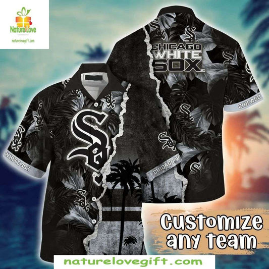 Chicago White Sox Hawaiian Shirt Tropical Sunset Palm MLB Baseball Apparel
