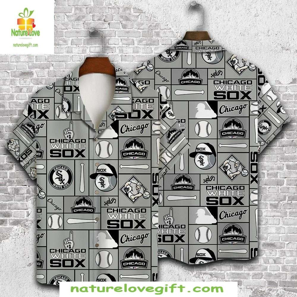 Chicago White Sox Hawaiian Shirt Urban Chic Monochrome Baseball Apparel