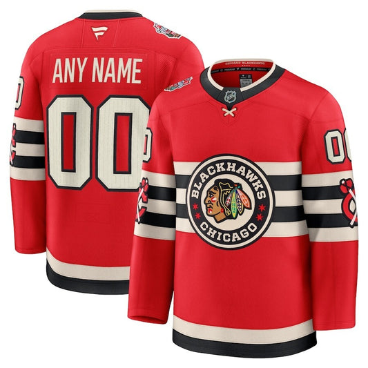 Chicago Blackhawks 2025 NHL Winter Classic Premium Custom Jersey - Red
