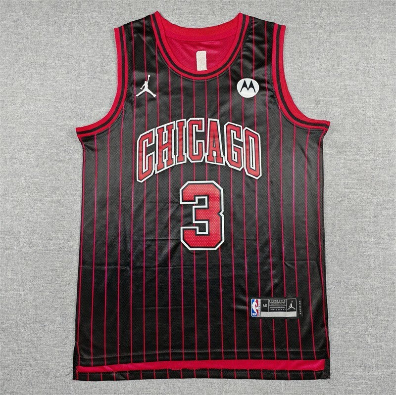 Chicago Bulls #3 Josh Giddey 26 Bulls 3 Black Style 2