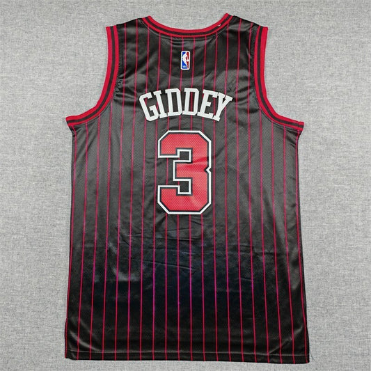 Chicago Bulls #3 Josh Giddey 26 Bulls 3 Black Style 5