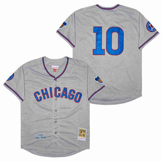Chicago Cubs #10 Ron Santo Cubs 10 Hemp Gray 1968 Retro