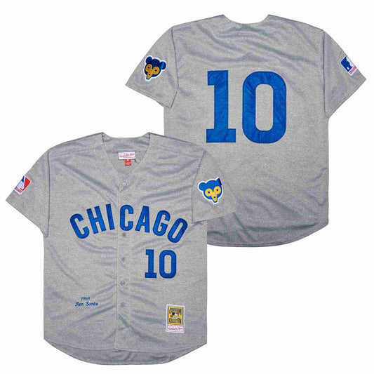 Chicago Cubs #10 Ron Santo Cubs 10 Hemp Gray 1969 Retro
