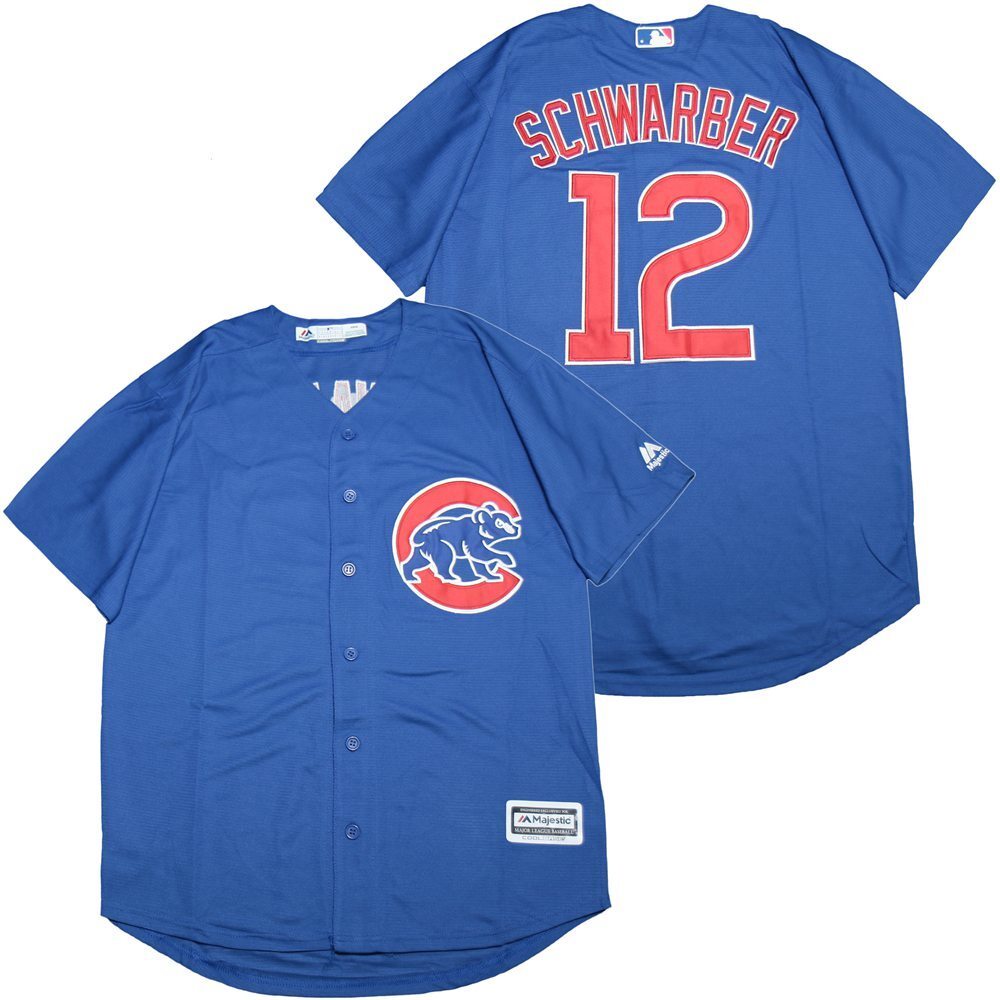 Chicago Cubs #12 Kyle Schwarber Cubs 12 Blue Fan
