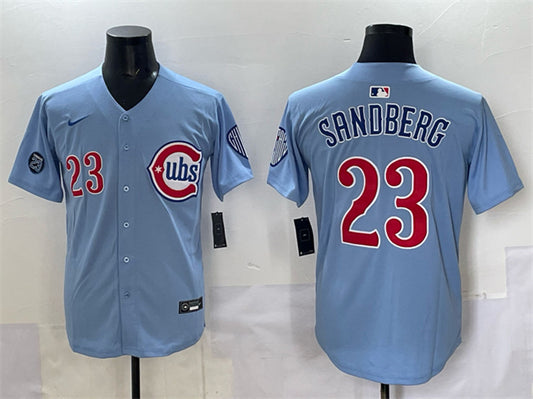 Chicago Cubs #23 Ryne Sandberg Blue 'Ryne Sandberg Tribute' Vapor Limited V2