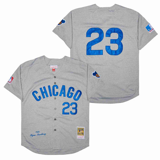 Chicago Cubs #23 Ryne Sandberg Cubs 23 Hemp Gray 1969 Retro Style 1