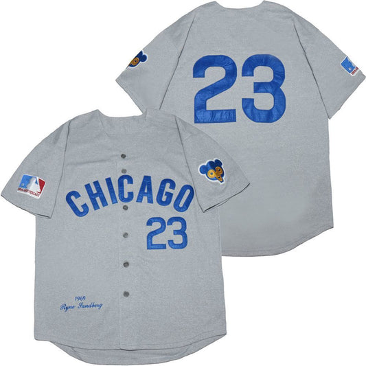 Chicago Cubs #23 Ryne Sandberg Cubs 23 Hemp Gray 1969 Retro Style 3