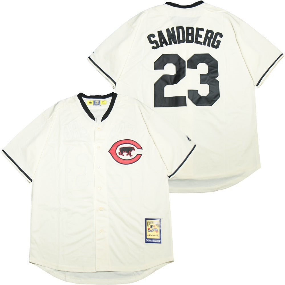 Chicago Cubs #23 Ryne Sandberg Cubs 23 Off-White New Fan 1916 Retro