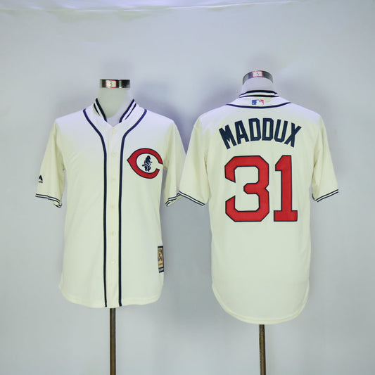 Chicago Cubs #31 Greg Maddux Cubs 31 Off-White 1929 Fan Retro Inverted