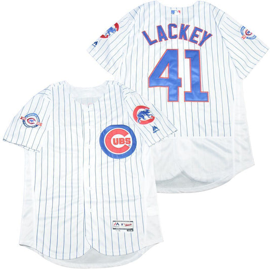 Chicago Cubs #41 Lackey Cubs 41 White Elite
