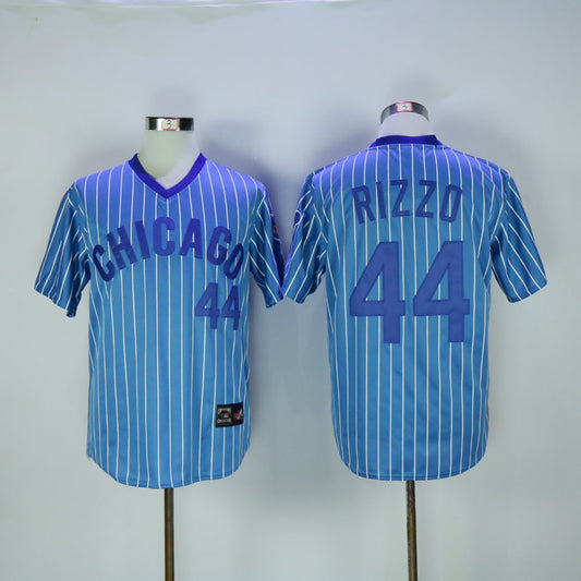 Chicago Cubs #44 Anthony Rizzo Cubs 44 Blue Pullover Retro