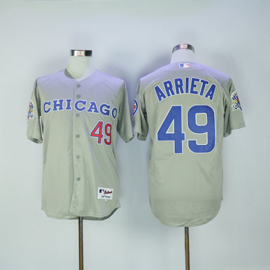 Chicago Cubs #49 Jake Arrieta Cubs 49 Gray 1990 Inverted