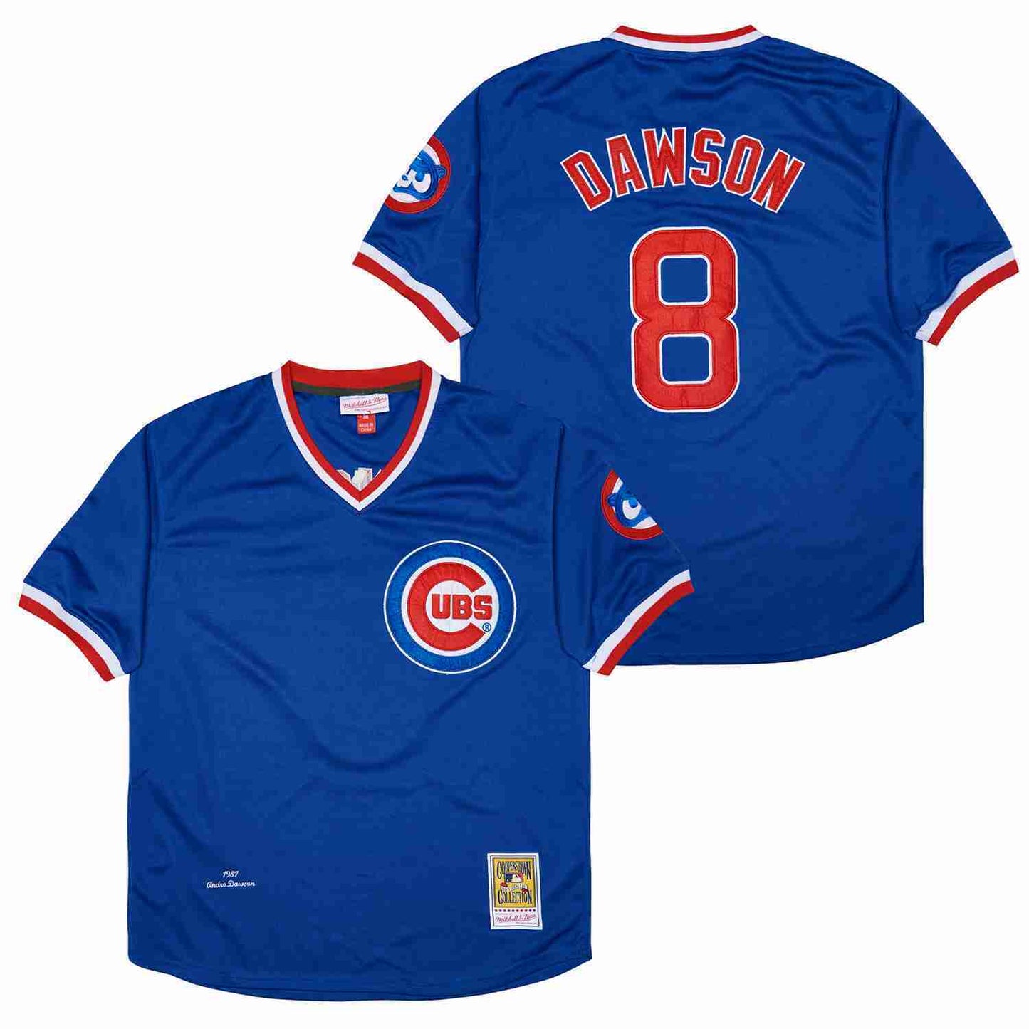 Chicago Cubs #8 Andre Dawson Cubs 8 Blue Pullover 1987 Retro