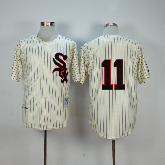 Chicago White Sox #11 White Sox 11 Off-White Black 1959 Retro