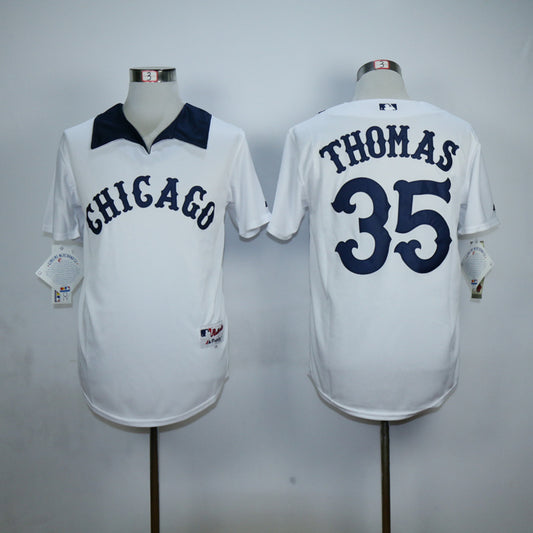 Chicago White Sox #35 Frank Thomas White Sox 35 White Inverted Style 1