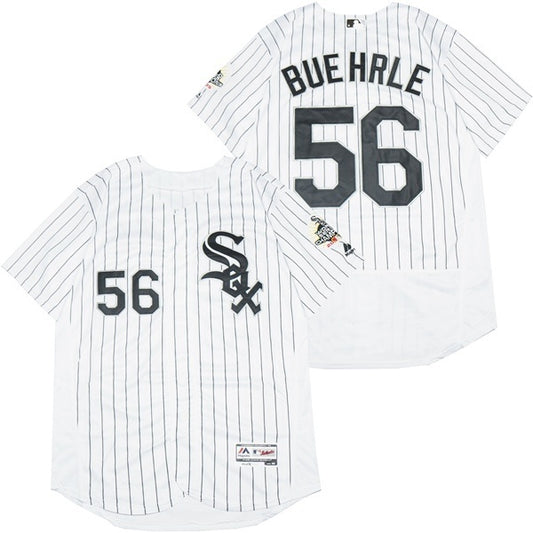 Chicago White Sox #56 Buehrle White Sox 56 White Black Elite