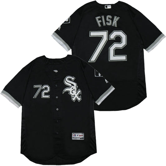 Chicago White Sox #72 Carlton Fisk White Sox 72 Black Elite