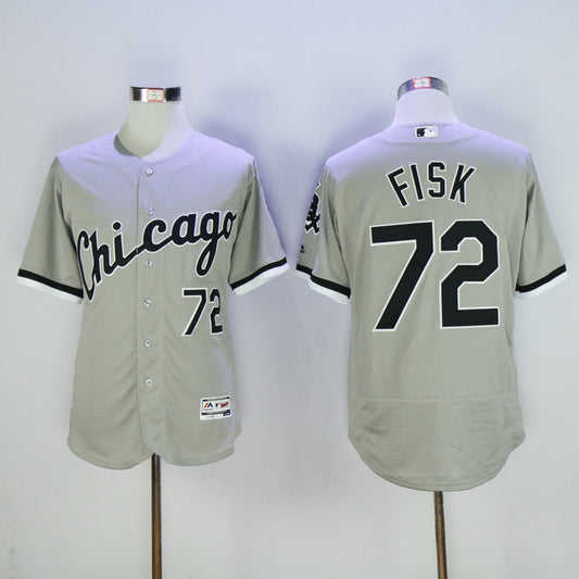 Chicago White Sox #72 Carlton Fisk White Sox 72 Gray Elite Retro Player