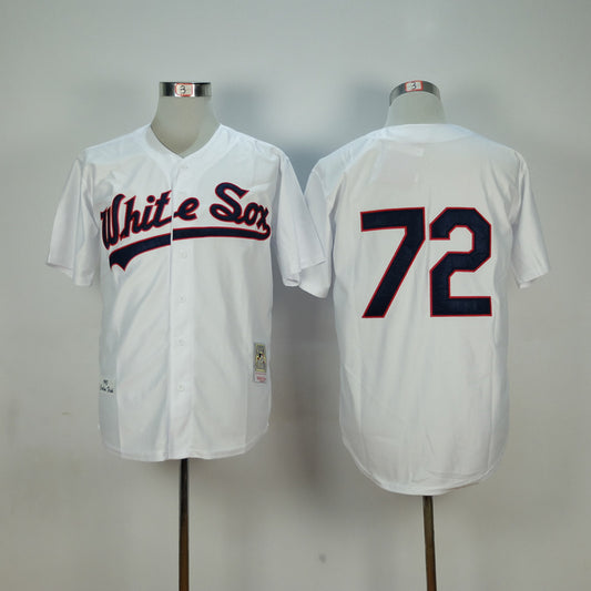 Chicago White Sox #72 Carlton Fisk White Sox 72 White 1990 Retro Style 1