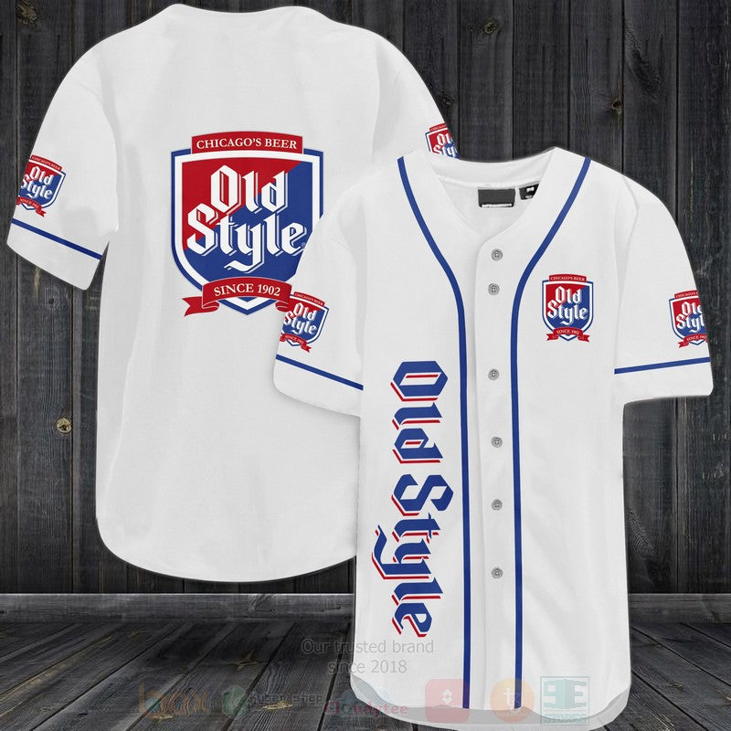 FASHION Chicago Beer Old Style Since 1902 Baseball Jerseys Botton Shirt