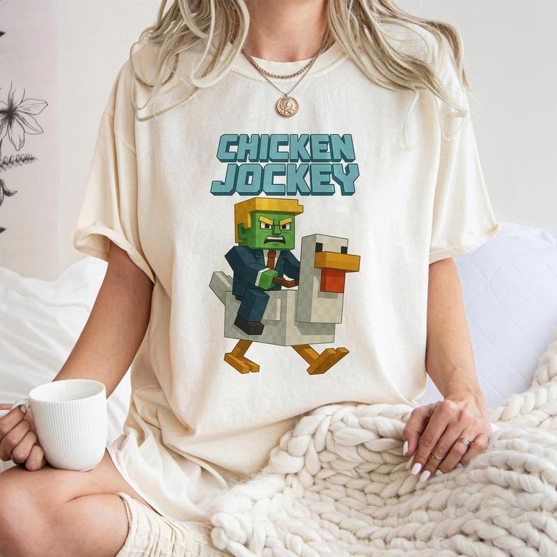 Chicken Jockey Shirt, Chicken Jockey Minecraft Shirt, Trummp Chicken Jockey shirt, Hilarious Gaming Gift, Minecraft Movie shirt, Sweatshirt, Hoodie