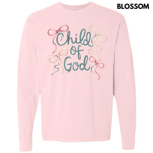 Child Of God Bows Long Sleeve Comfort Colors T-Shirt 'NLB' Hoodie, Sweatshirt | InkThreadWorks.com