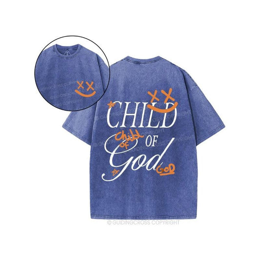 Child Of God Smileface Christian 2 Sided Comfy Printed Tee Pure Cotton Fabric Casual Streetstyle Crew Neck Short Sleeve...