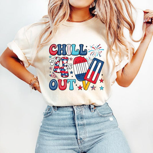 Chill The 4th Out T-Shirt, Funny 4th of July T-Shirt, Retro 4th of July, Fourth of July T-Shirt, America T-Shirt, American Flag T-Shirt, Patriotic Freedom T-Shirt