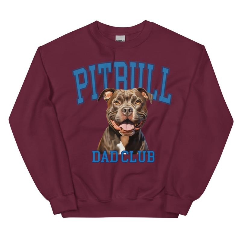 Chocolate Pitbull Dad Club Sweatshirt T-Shirts, Hoodie | InkThreadWorks.com
