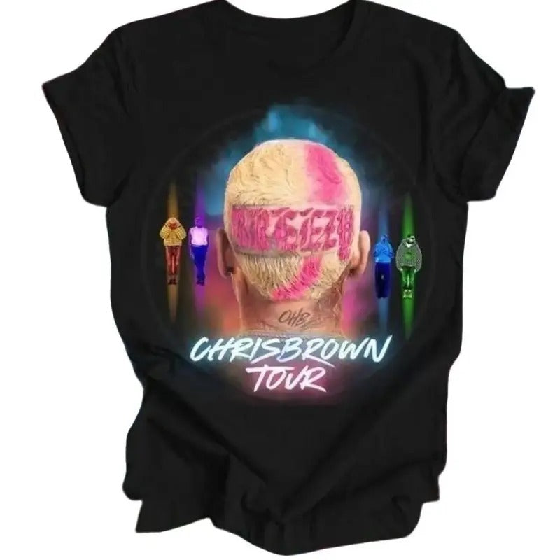 Chris 11:11 Breezy Brown Head Tour Merch Streetwear, Heavyweight T-Shirt, Cotton Crewneck Tee, Full Sizes, Full Colors, Unisex T-shirt for Men and Women, Classic Menswear, Womenswear